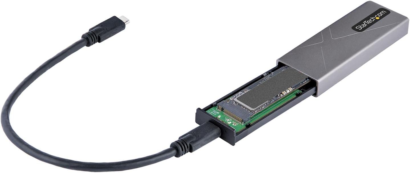 StarTech.com USB-C 10Gbps to M.2 NVMe or M.2 SATA SSD Enclosure - Tool-free External M.2 PCIe/SATA NGFF SSD Aluminum Case - USB Type-C&A Host Cables - Supports 2230/2242/2260/2280 (M2-USB-C-NVME-SATA