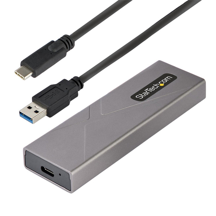 StarTech.com USB-C 10Gbps to M.2 NVMe or M.2 SATA SSD Enclosure - Tool-free External M.2 PCIe/SATA NGFF SSD Aluminum Case - USB Type-C&A Host Cables - Supports 2230/2242/2260/2280 (M2-USB-C-NVME-SATA