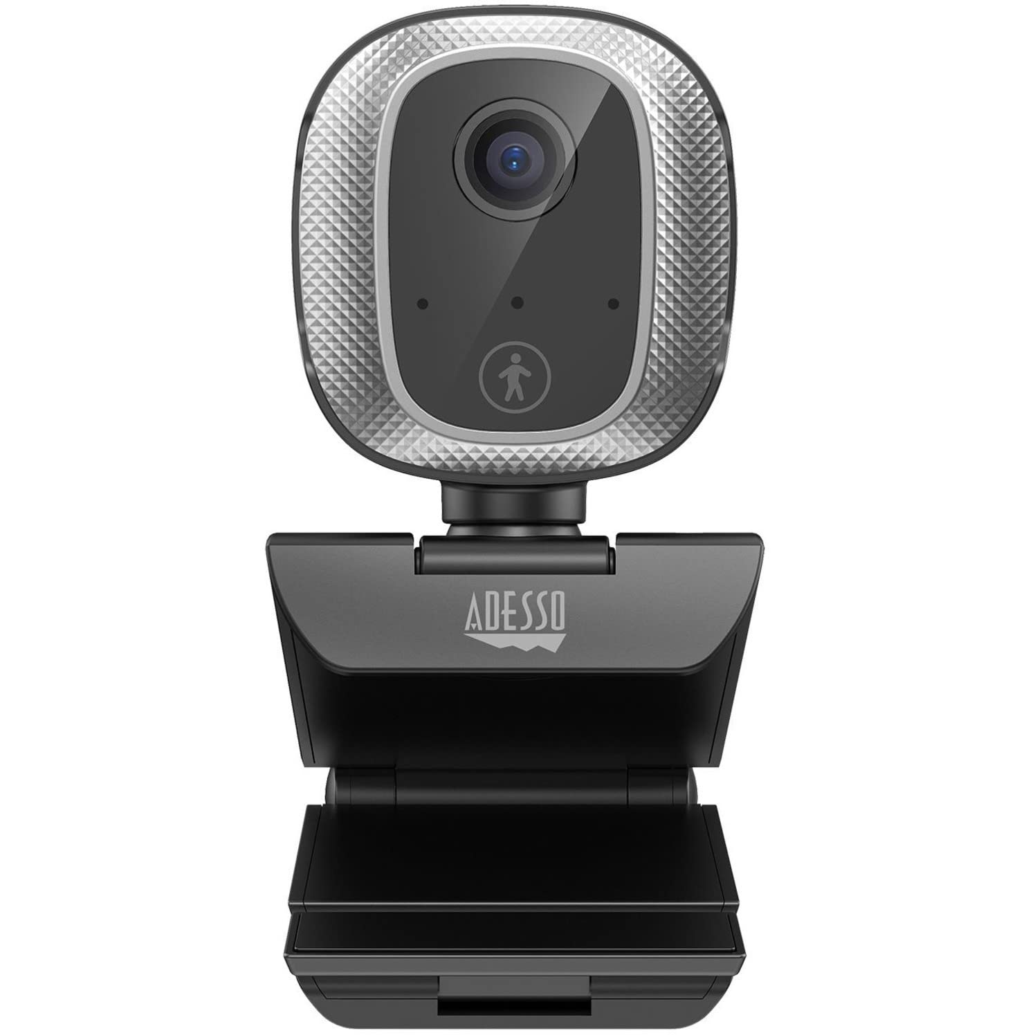 CyberTrack M1 HD Fixed Focus USB Webcam with AI Motion/Facial Tracking, 1920 Pixels x 1080 Pixels, 2.1 Mpixels, Black/Silver