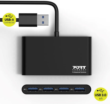 Northamber PLC PORT DESIGNS 900121 USB HUB 4 PORTS 3.0 - (Components > USB Hubs