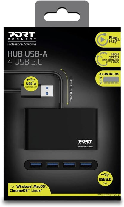 Northamber PLC PORT DESIGNS 900121 USB HUB 4 PORTS 3.0 - (Components > USB Hubs