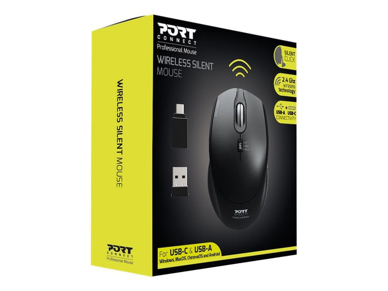 Port Designs Mouse Wireless Silent Mouse Black