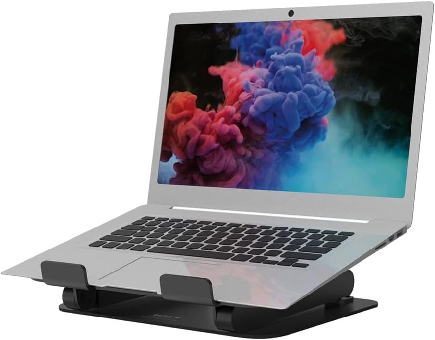Port Designs Ergonomic Adjustable Laptop Stand for 10 to 15.6 Inch Laptop - Ultra Durable and Non-Slip - Black