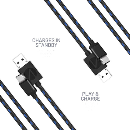 3M Twin Premium Braided Play & Charge Cables for PS5