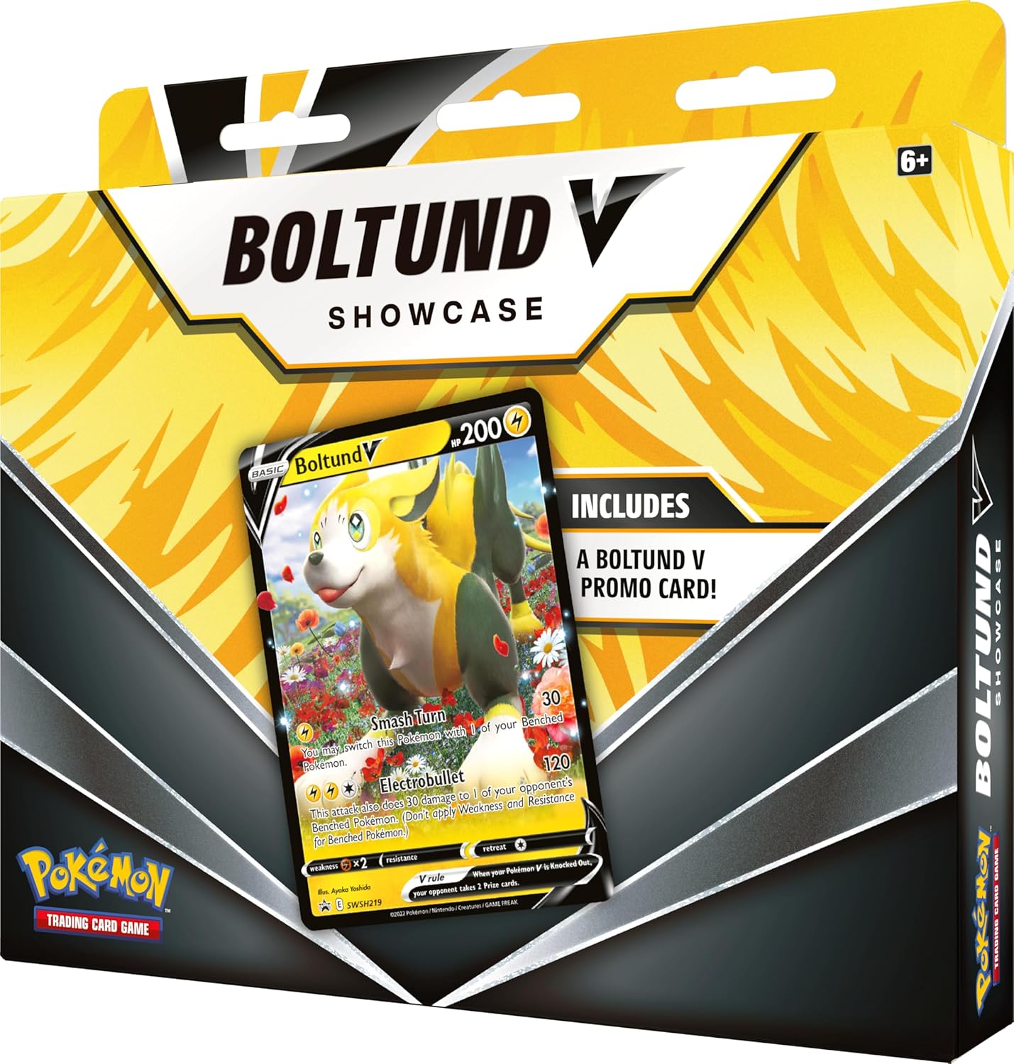 Pokémon TCG: Boltund V Showcase Box (1 Foil Promo Card & 3 Booster Packs)