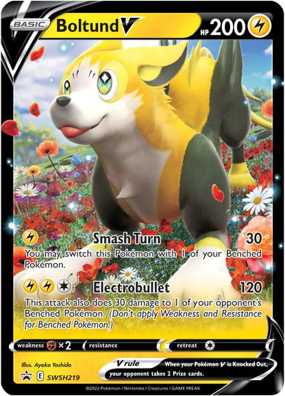 Pokémon TCG: Boltund V Showcase Box (1 Foil Promo Card & 3 Booster Packs)
