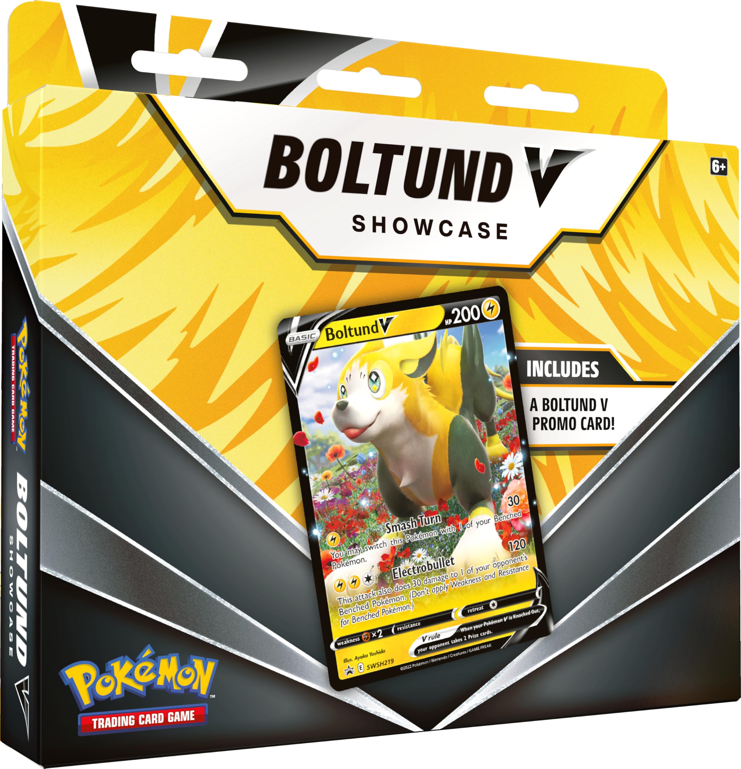 Pokémon TCG: Boltund V Showcase Box (1 Foil Promo Card & 3 Booster Packs)