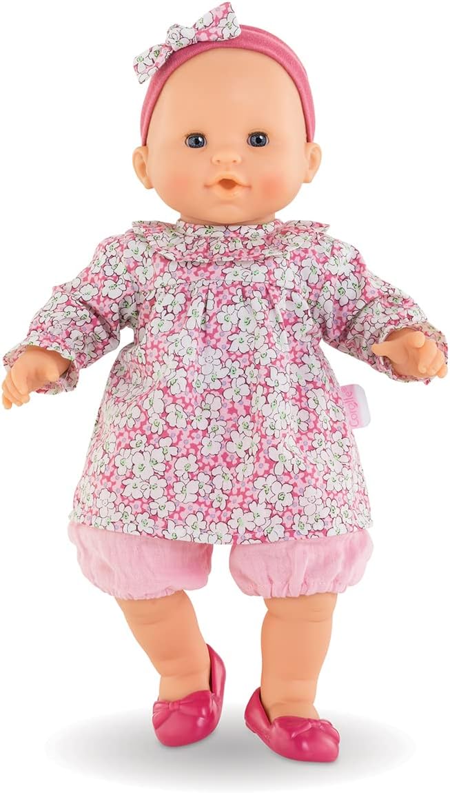Corolle 9000130310 - Mon Grand Poupon Louise, zachte lichaamspop, slaapogen, kan zitten en duimluizen zitten, vanillegeur, 36 cm, vanaf 2 jaar