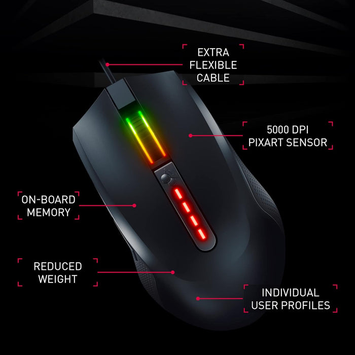 CHERRY MC 2.1, wired gaming mouse, precise 5000 dpi Pixart sensor, RGB lighting, programmable user profiles, ergonomic right-hand mouse