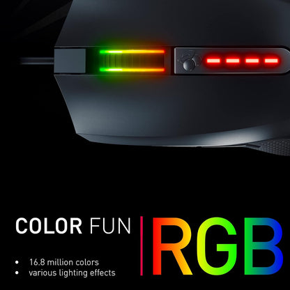 CHERRY MC 2.1, wired gaming mouse, precise 5000 dpi Pixart sensor, RGB lighting, programmable user profiles, ergonomic right-hand mouse