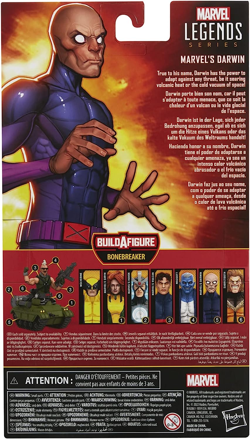 Hasbro Marvel Legends Series X-Men Marvel’s Darwin Action Figure 15cm Collectible Toy, 2 Accessories and 1 Build-A-Figure Part