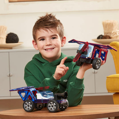 Magformers Amazing Police And Rescue Magnetic Building Blocks Tile Toy. Makes Cars And Buildings In A Police Theme. A STEM Toy For Children Aged 4+. With Police Character And Car.
