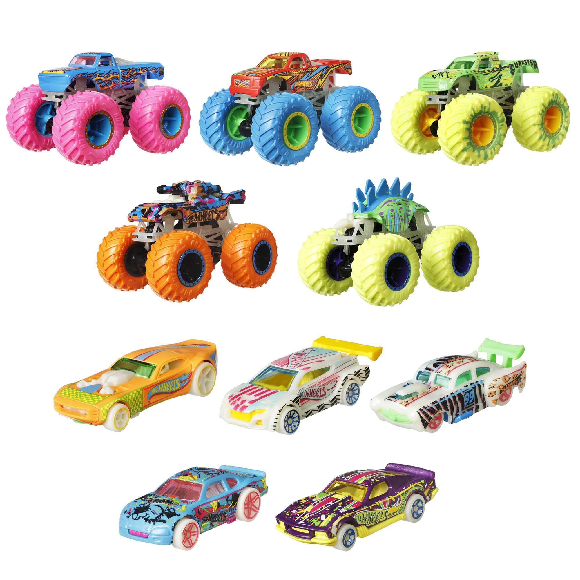 Hot Wheels Monster Trucks Gitd Bundle