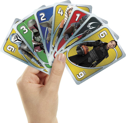 UNO Star Wars The Mandalorian, Themed Deck & Special Rule, Gift for Kid, Adult & Family Game Nights, Ages 7 Years Old & Up, HJR23