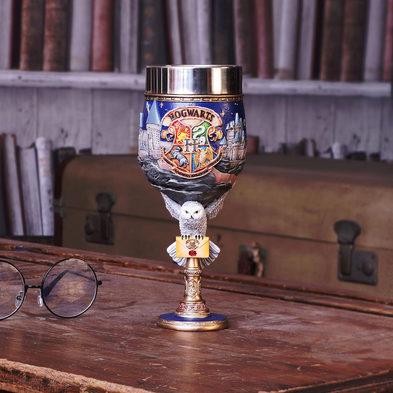 Nemesis Now Collectable Goblet Harry Potter Hogwarts School of Witchcraft and Wizardry Kelch zum Sammeln, Harz, Blau, 1.25 picometer, 1 Stück (1er Pack