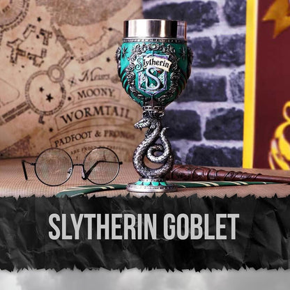 NEMESIS NOW Harry Potter Slytherin Hogwarts House Collectable Goblet Coppa Decorativa, Metallo, Multicolore, 1 unità (Confezione da 1)