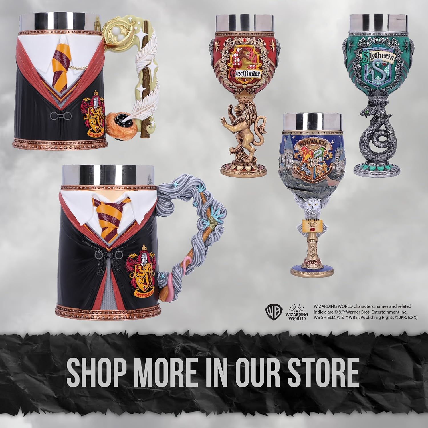 NEMESIS NOW Harry Potter Slytherin Hogwarts House Collectable Goblet Coppa Decorativa, Metallo, Multicolore, 1 unità (Confezione da 1)