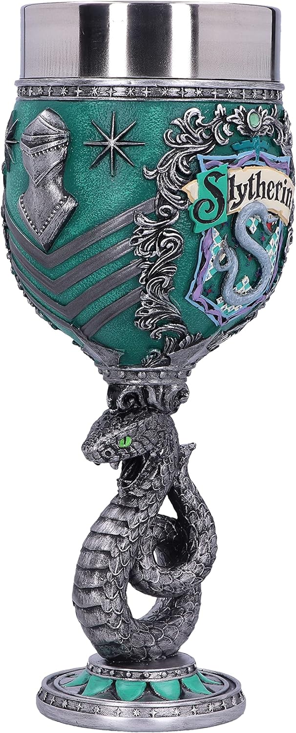 NEMESIS NOW Harry Potter Slytherin Hogwarts House Collectable Goblet Coppa Decorativa, Metallo, Multicolore, 1 unità (Confezione da 1)