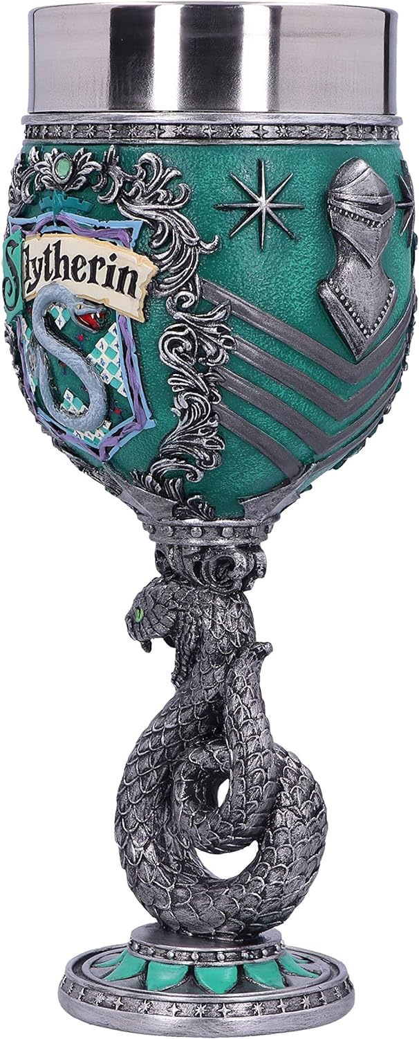 NEMESIS NOW Harry Potter Slytherin Hogwarts House Collectable Goblet Coppa Decorativa, Metallo, Multicolore, 1 unità (Confezione da 1)