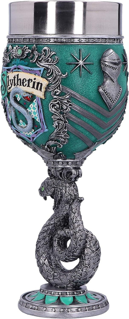 NEMESIS NOW Harry Potter Slytherin Hogwarts House Collectable Goblet Coppa Decorativa, Metallo, Multicolore, 1 unità (Confezione da 1)