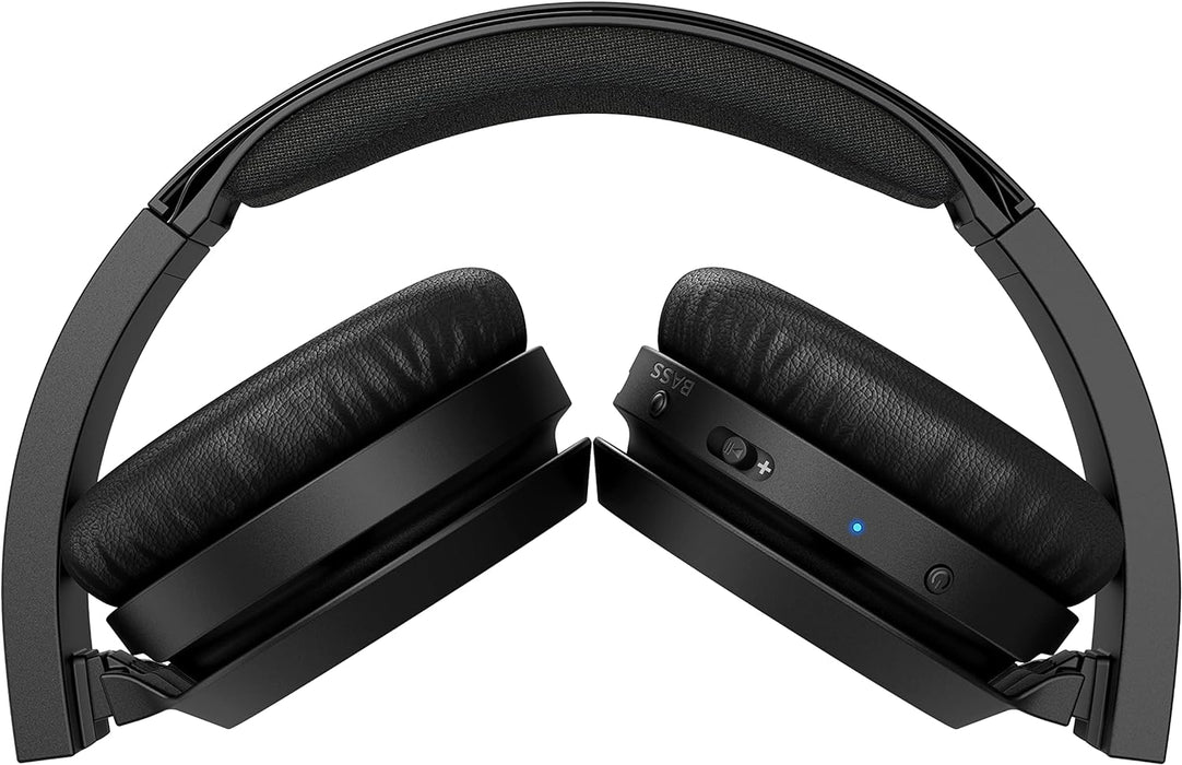 PHILIPS On-Ear Headphones H4205BK/00 with Bass Boost Button (Bluetooth, 29 Hours' Playback Time, Quick Charging Feature, Noise Isolating, Flat Folding), Matte Black
