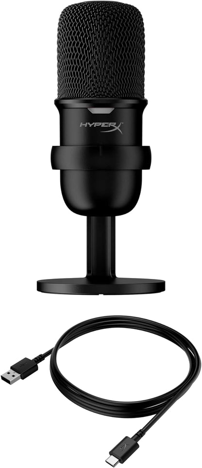 HyperX SoloCast – USB Condenser Gaming Microphone, for PC, PS4, and Mac, Tap-to-mute Sensor, Cardioid Polar Pattern, Streaming, Podcasts, Twitch, YouTube, Discord