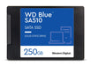 WD Blue SA510 250GB SSD, 2.5" SATA SSD, up to 555 MB/s, SSD 250GB, Includes Acronis True Image for Western Digital, Disk & Cloning Migration, Flexible backup & recovery, ransomware protection 2.5" SATA 250GB