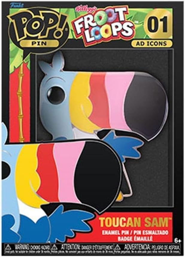 Funko Large Pop! Enamel Pin - Toucan Sam - Ad Icons: Fruit Loops - Toucan Sam - Kelloggs Enamel Pins - Cute Collectable Novelty Brooch - for Backpacks & Bags - Gift Idea - Ad Icons Fans