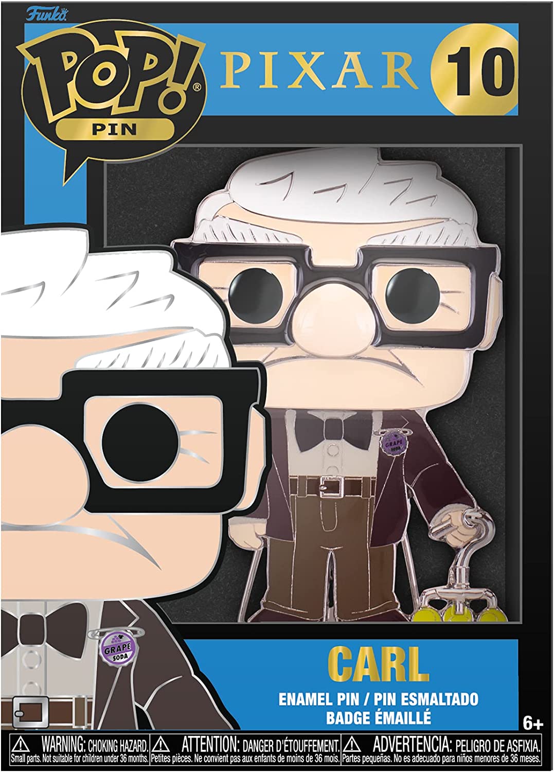 Funko Large Pop! Enamel Pin - Carl Fredricksen - Disney Pixar: UP - CARL - Disney Pixar: up Enamel Pins - Cute Collectable Novelty Brooch - for Backpacks & Bags - Gift Idea - Movies Fans
