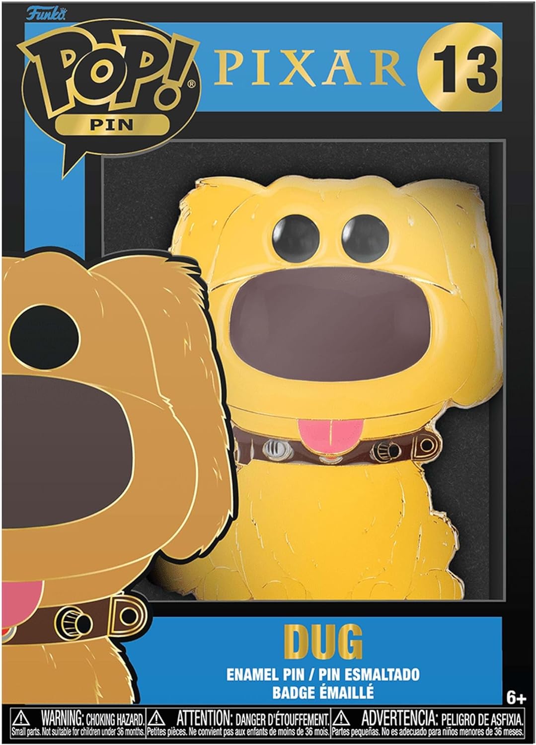 Funko Funko Large Pop! Enamel Pin - Dug - Disney Pixar: UP - Dug Group - Disney Pixar: up Enamel Pins - Cute Collectable Novelty Brooch - for Backpacks & Bags - Gift Idea - Official Merchandise