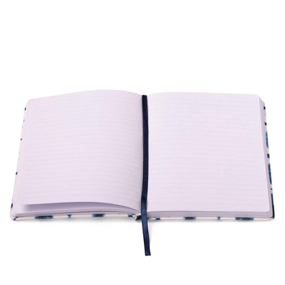 Eccolo Medium Lined Journal Notebook, Flexible Cover, A5 Writing Journal, 256 Ruled White Pages, Ribbon Bookmark, Lay Flat, Notebook for Work or School, Shibori (5.75-x-8.25 inches