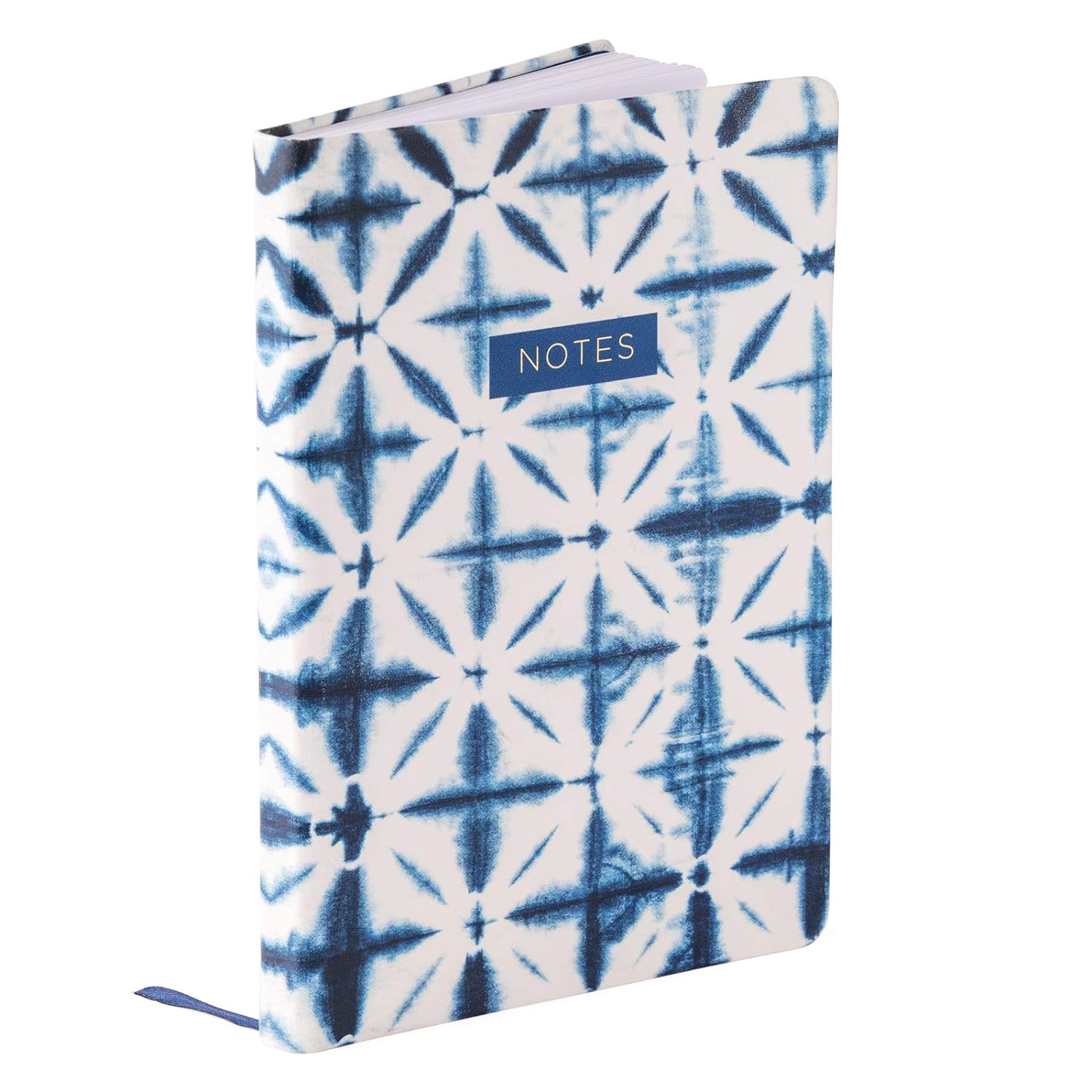 Eccolo Medium Lined Journal Notebook, Flexible Cover, A5 Writing Journal, 256 Ruled White Pages, Ribbon Bookmark, Lay Flat, Notebook for Work or School, Shibori (5.75-x-8.25 inches