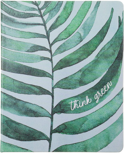Eccolo Large Recycled Lined Journal Notebook with “Think Green” Embossed Hardcover, 256 Ruled Pages, Eco Friendly with Premium Recycled Paper, (8 x 10 inches