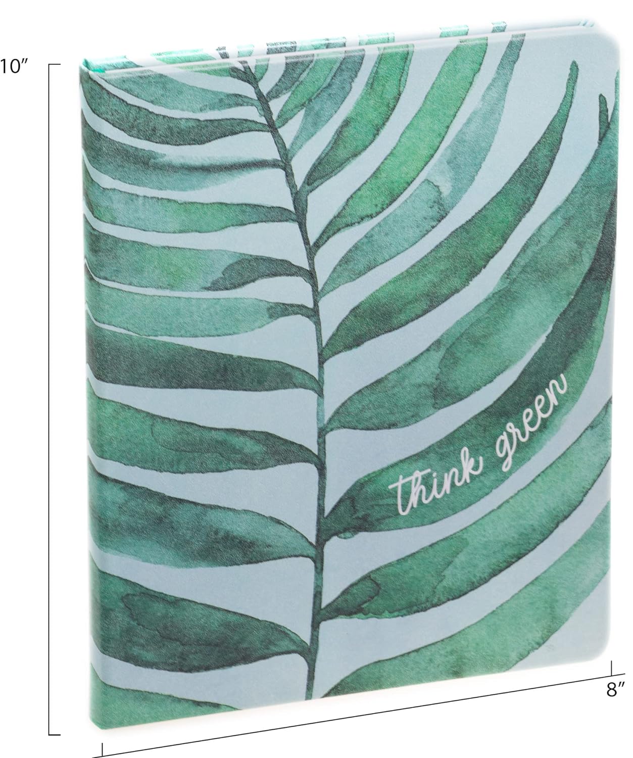 Eccolo Large Recycled Lined Journal Notebook with “Think Green” Embossed Hardcover, 256 Ruled Pages, Eco Friendly with Premium Recycled Paper, (8 x 10 inches