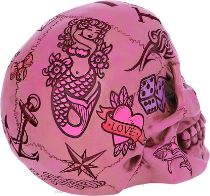 Nemesis Now Tribal Tattoo Fund Totenkopf-Ornament, Rosa, 15 cm