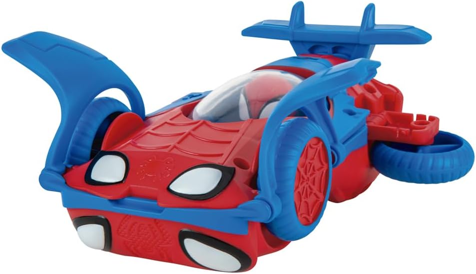 Spidey and Friends SNF0080 Flip & Jet Spider-Man Transforming Flip and Jet-Toys Featuring Your Friendly Neighbourhood Spideys, Multicoloured