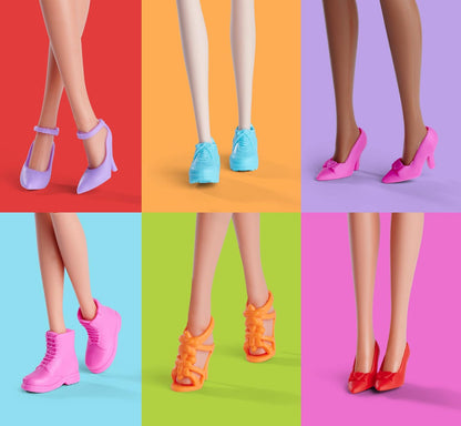 Simba 104663554 - Steffi Love Schuh-Fashion, 7 Verschiedene Paare, Schuhe für 29cm Ankleidepuppen, mit Überraschung, 2-Fach Sortiert, es wird nur ein Artikel geliefert, ab 3 Jahren