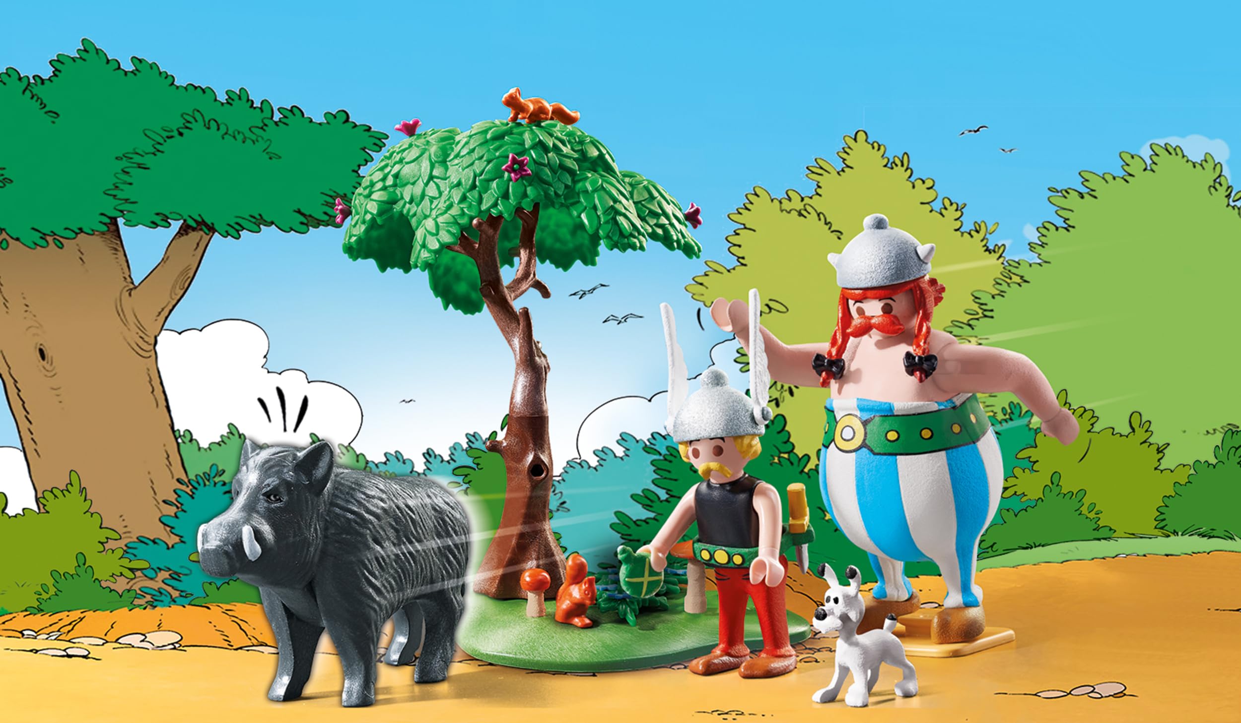 Playmobil Asterix 71160 Wild Boar Hunting, With Tilting Tree, Toy for Children Ages 5+