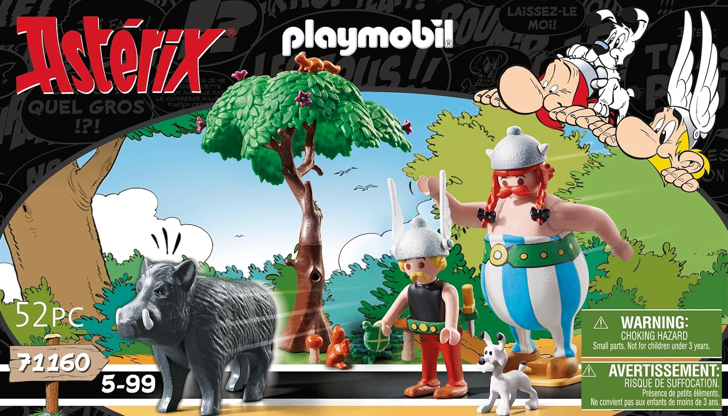 Playmobil Asterix 71160 Wild Boar Hunting, With Tilting Tree, Toy for Children Ages 5+
