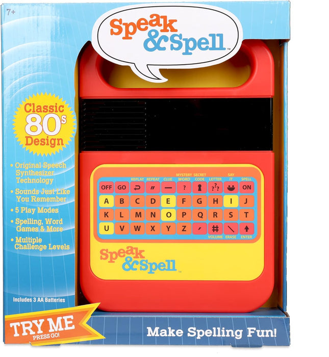Retro | Speak & Spell Electronic Game | Classic Retro Interactive Toy, Educational Learning System For Boys & Girls Ages 4+ | Basic Fun 09624