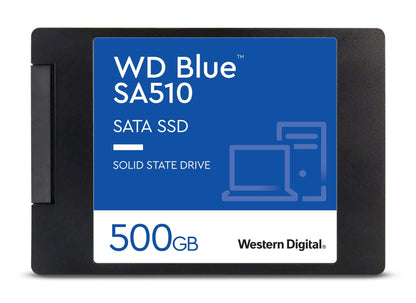 WD Blue SA510 500GB SSD, 2.5" SATA SSD, up to 560 MB/s, SSD 500GB, Includes Acronis True Image for Western Digital, Disk & Cloning Migration, Flexible backup & recovery, ransomware protection