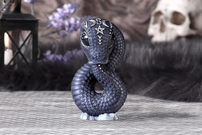 Nemesis Now Cult Cuties Ouroboros Snake 9.6cm, Resin, Black, Ouroboros Occult Snake Figurine, Scarily Adorable Snake Figurine, Snake Gift, Cast in the Finest Resin, Lovingly Hand-Painted