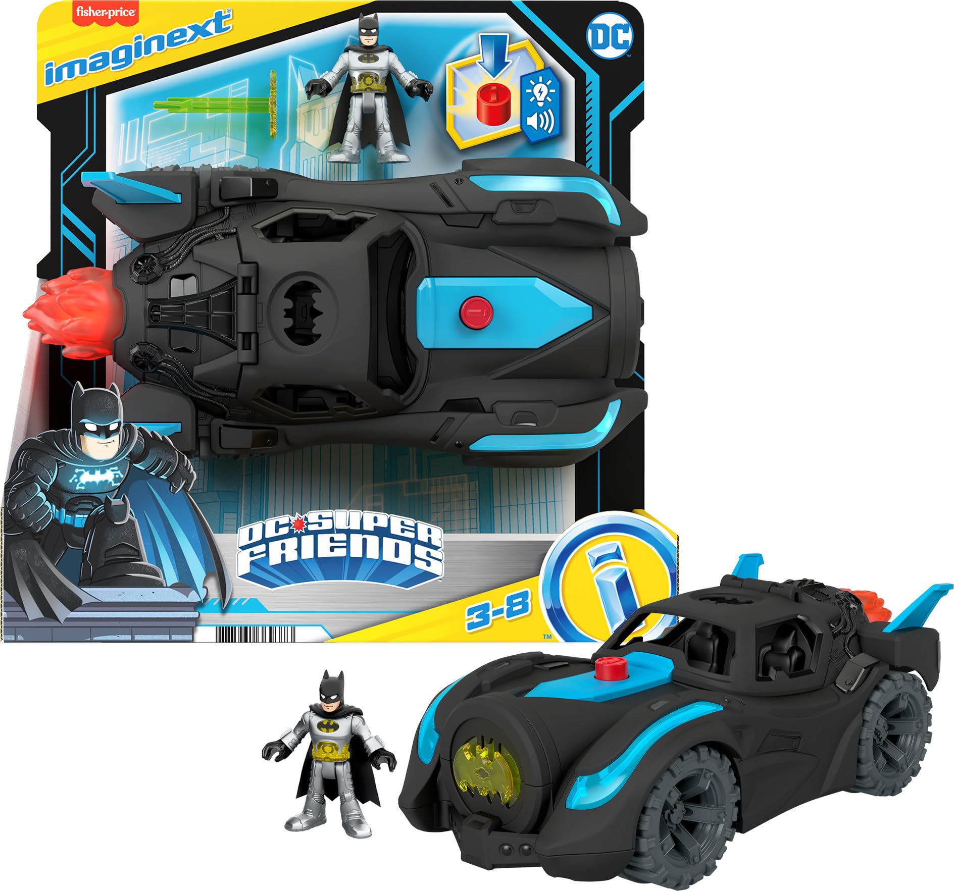Fisher-Price Imaginext DC Super Friends Batmobiel met Licht en Geluid HGX96