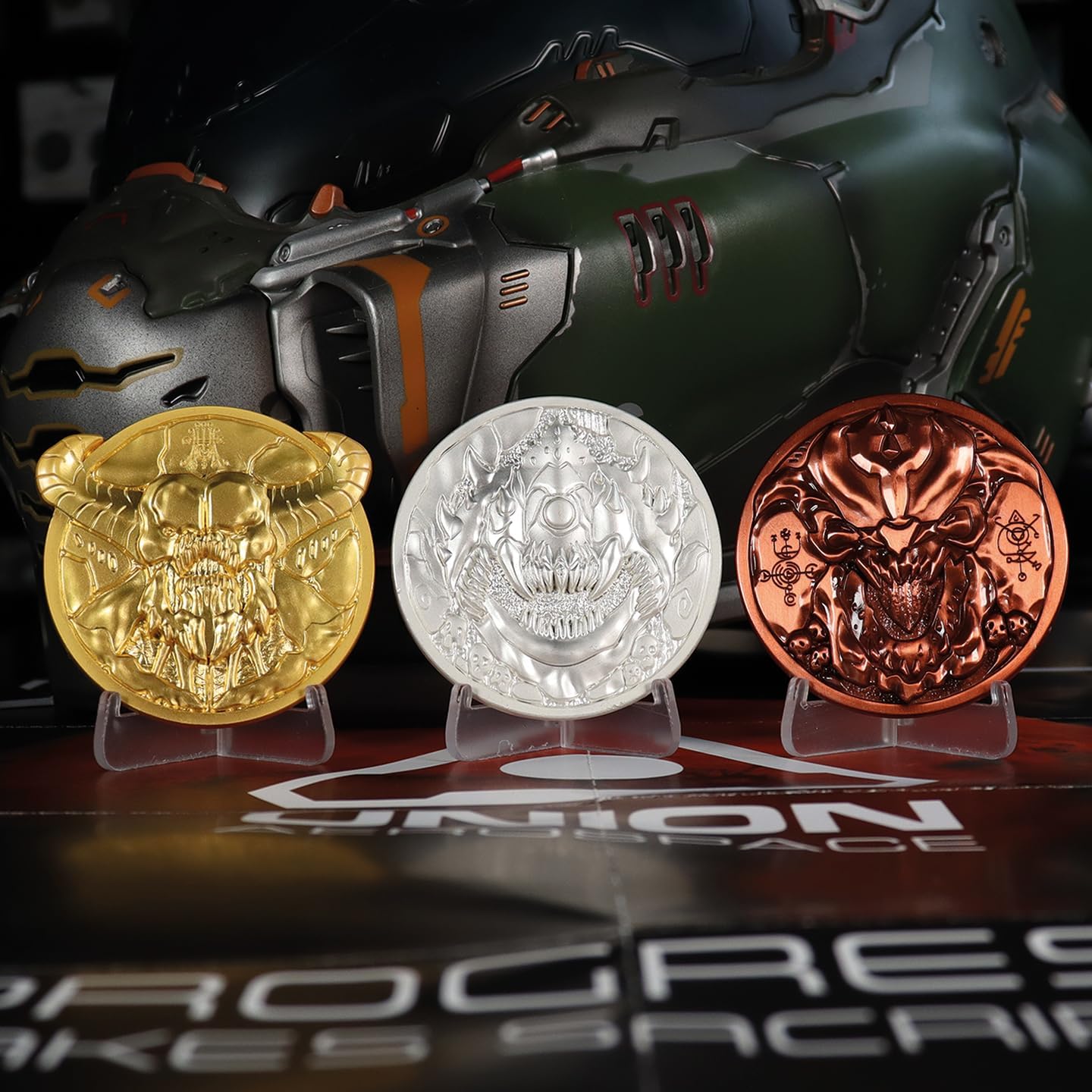 Doom Limited Edition Set Of 3 Arcade Mode Medallion Collection