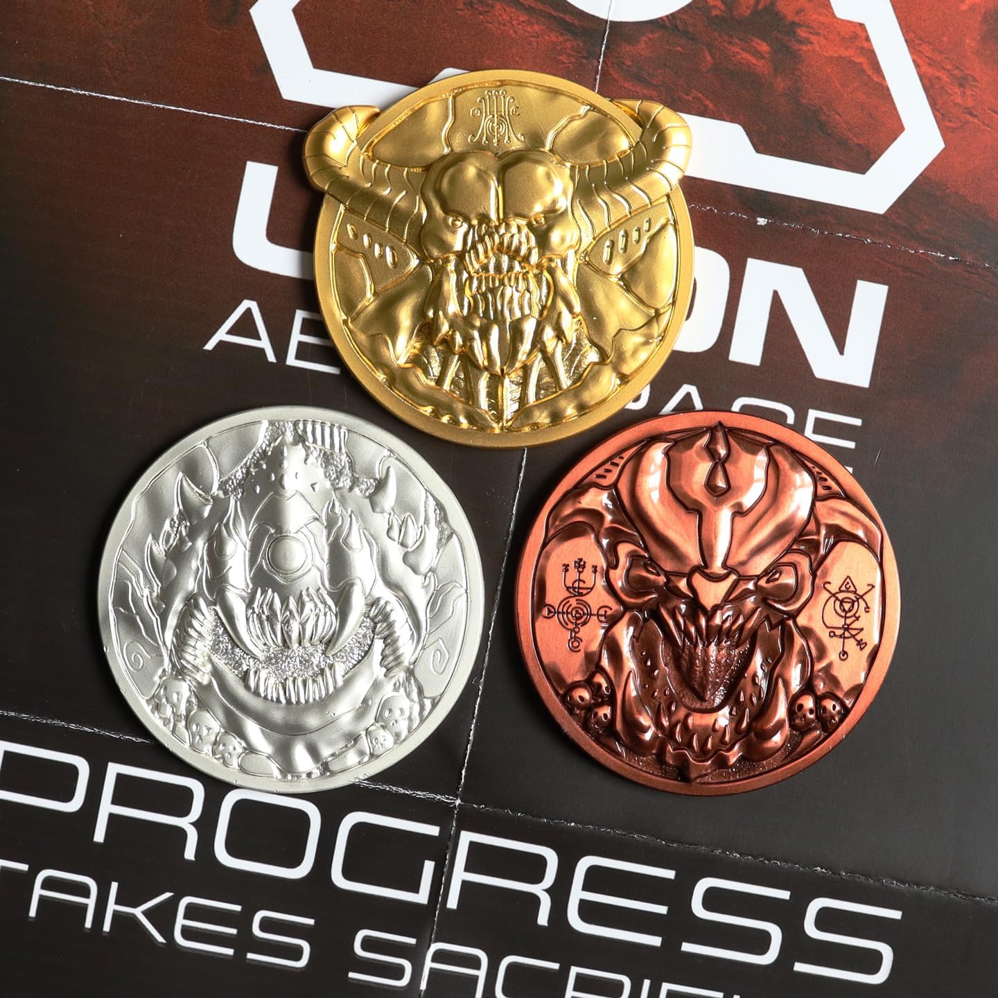 Doom Limited Edition Set Of 3 Arcade Mode Medallion Collection