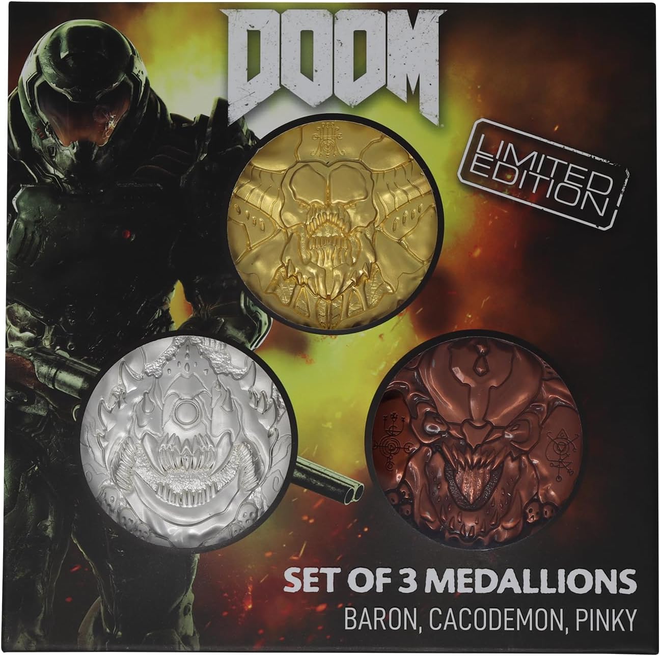 Doom Limited Edition Set Of 3 Arcade Mode Medallion Collection