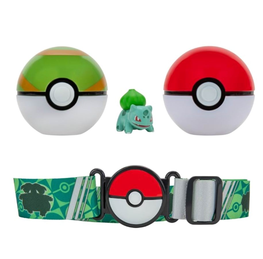 Pokemon Clip 'N' Go Poké Ball Belt Set (Poké Ball, Nest Ball, Bulbasaur #1) W9 PKW2715
