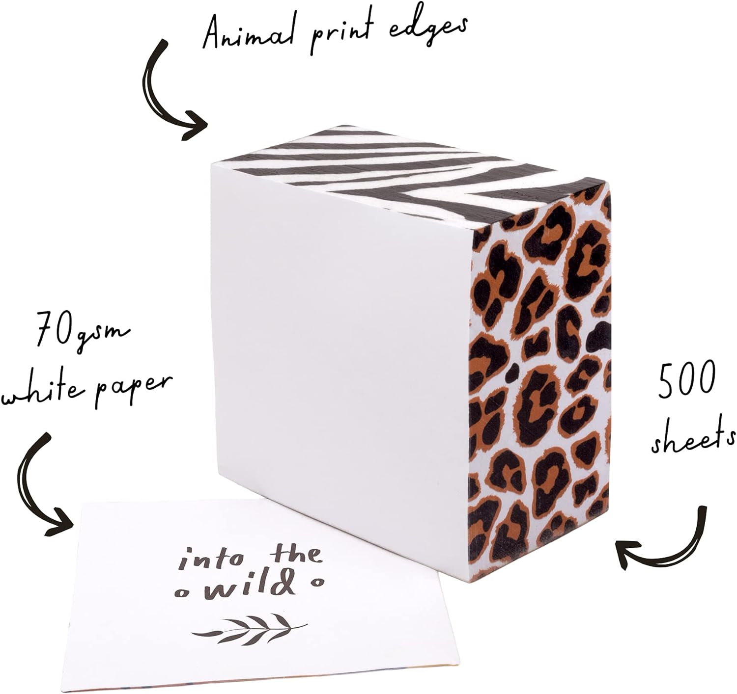 Pukka Pad Wild Memo Block 500 sheets 80 x 80 x 43mm 9535-WLD