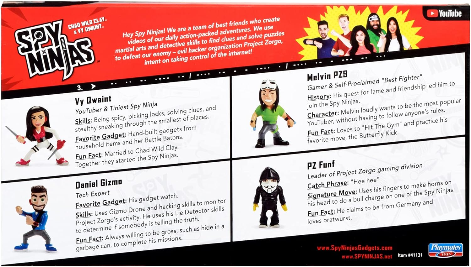 SPY NINJAS 4-FIGURE PACK (PZ FUNF/VY/DANIEL/MELVIN) (41131CO) Single