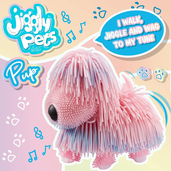 Jiggly Pets Pearlescent Puppy Pink Interactive Electronic Puppy toy with sounds music and movement Animal Toys Interactive pets Walking toy puppy